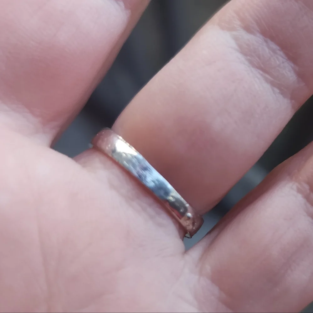 Handmade Sterling Silver 925 Double Heart Ring Size 8